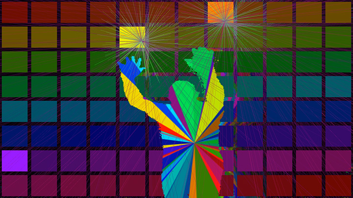 color field with one figure